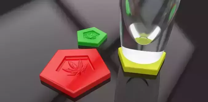 A cannabis themed coaster