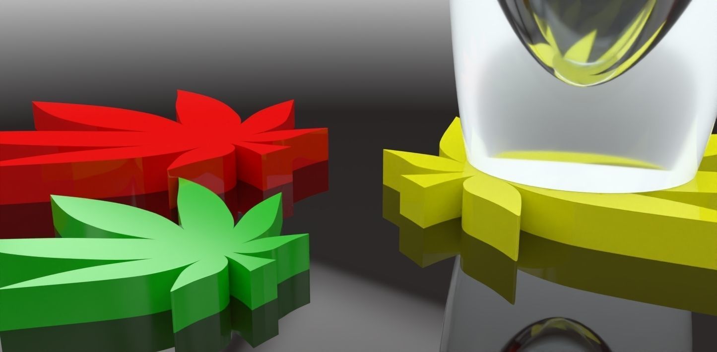 A cannabis themed coaster 3D print model_6