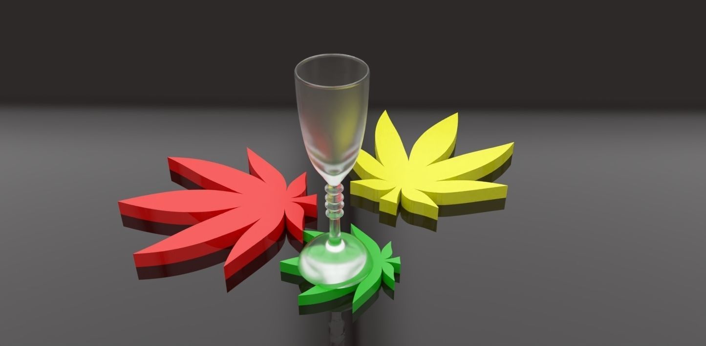 A cannabis themed coaster 3D print model_7