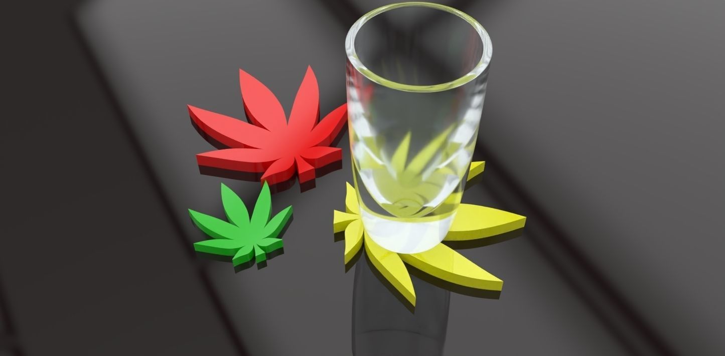 A cannabis themed coaster 3D print model_4