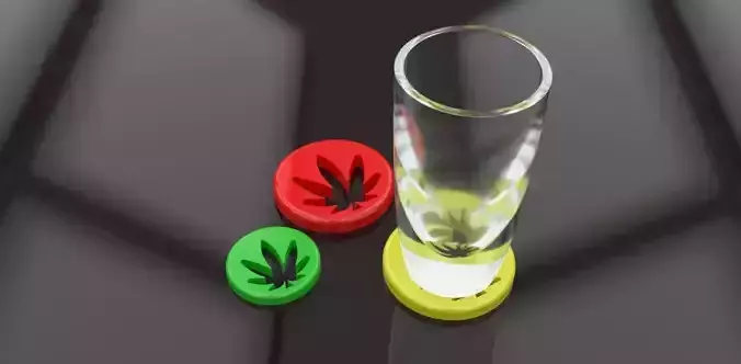 A cannabis themed coaster 3D print model