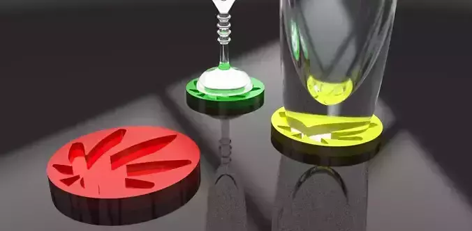 A cannabis themed coaster