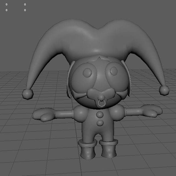 Stylized Pomni cry baby  Low-poly 3D model_1