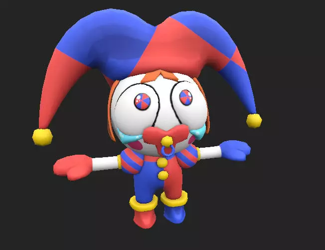 Stylized Pomni cry baby  Low-poly 3D model_0