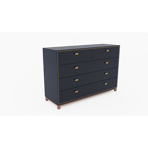 Bronze Chest of drawers XI Low-poly 3D model