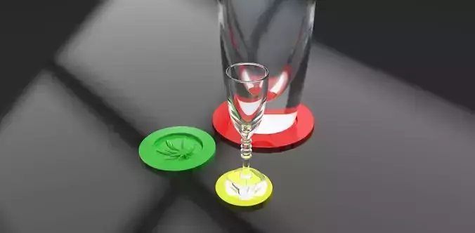 A cannabis themed coaster