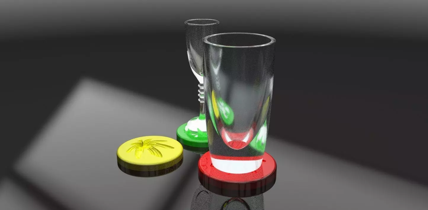 A cannabis themed coaster 3D print model