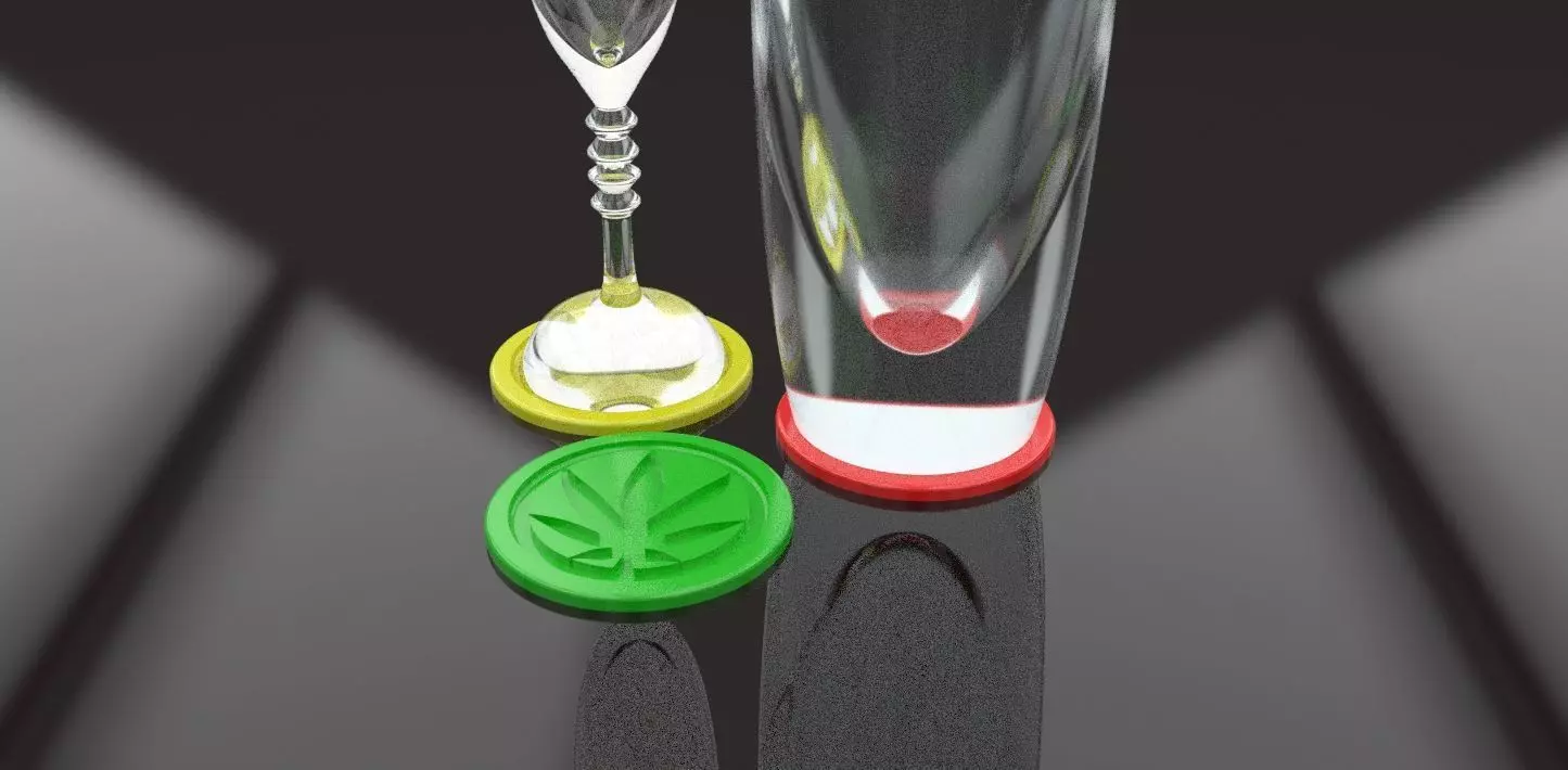 A cannabis themed coaster 3D print model