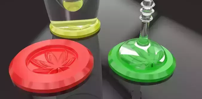 A cannabis themed coaster