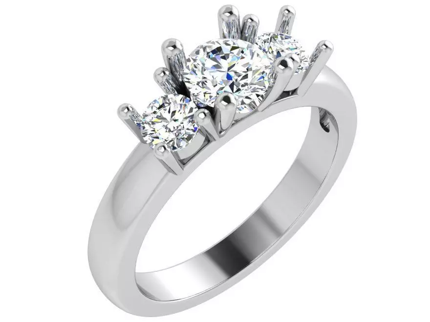 Round Diamond Basket Ring 4369 3D print model