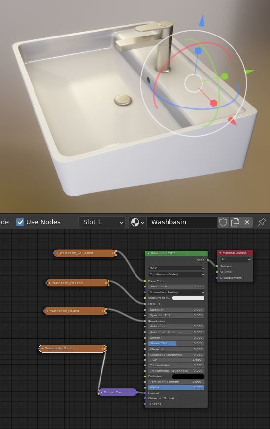 Modern Bathroom Sink  Low-poly 3D model_4