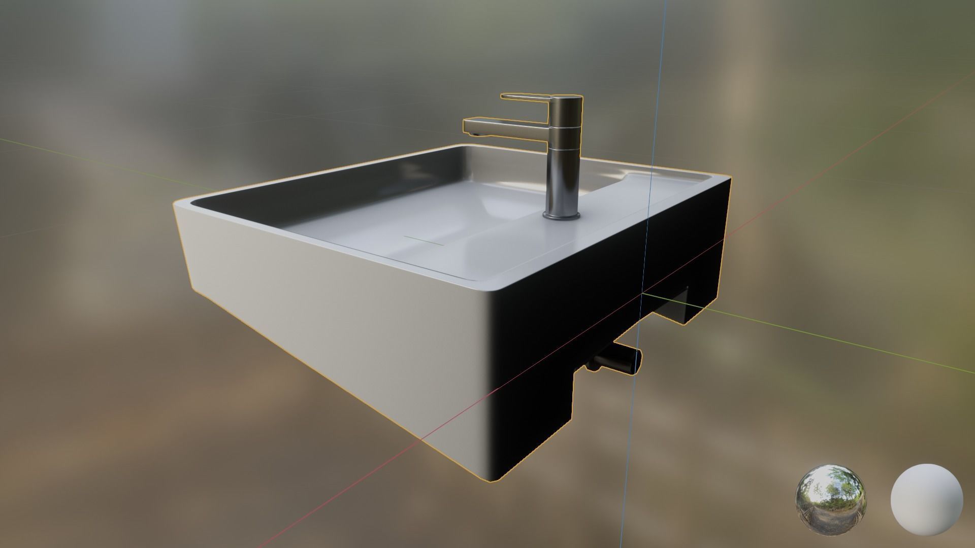 Modern Bathroom Sink  Low-poly 3D model_19