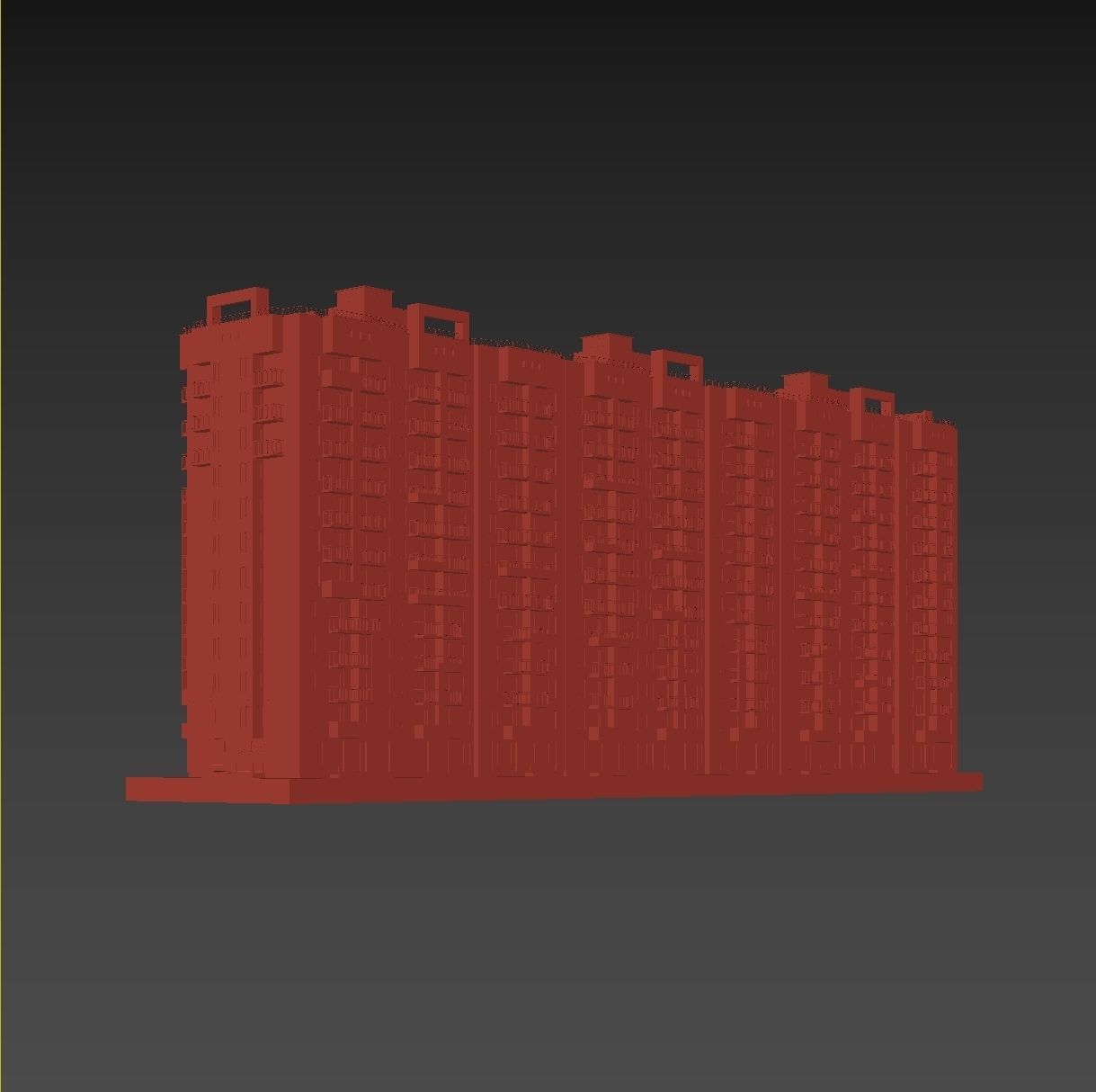 Set of multi-story apartment buildings 3D model_13