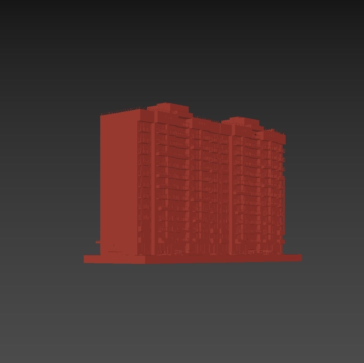 Set of multi-story apartment buildings 3D model_24