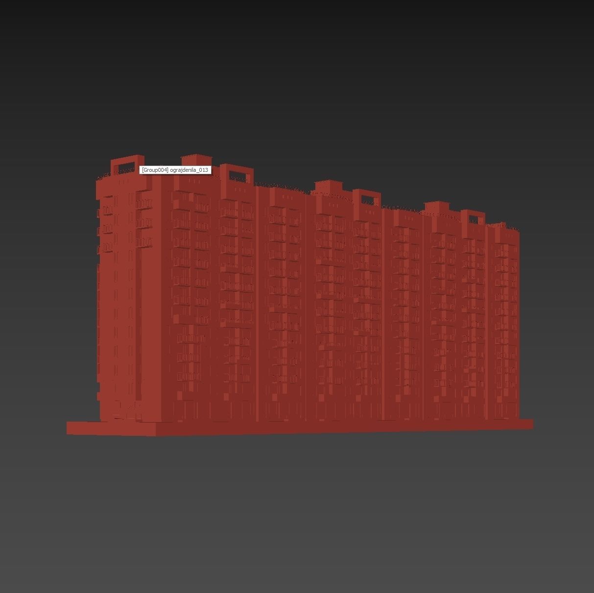 Set of multi-story apartment buildings 3D model_18