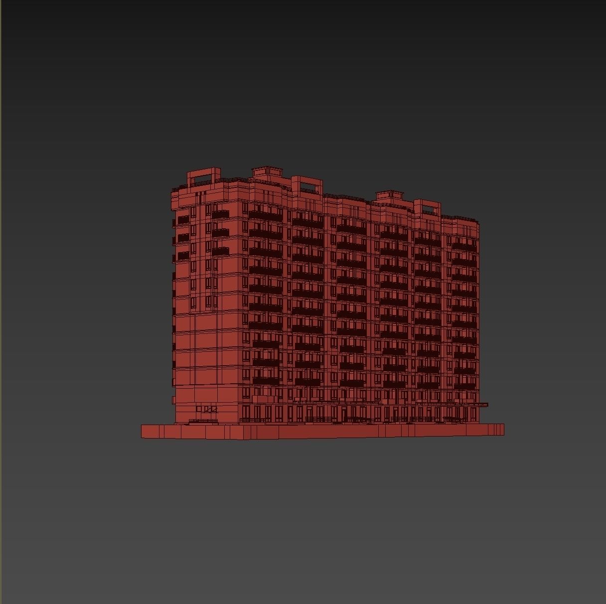 Set of multi-story apartment buildings 3D model_26