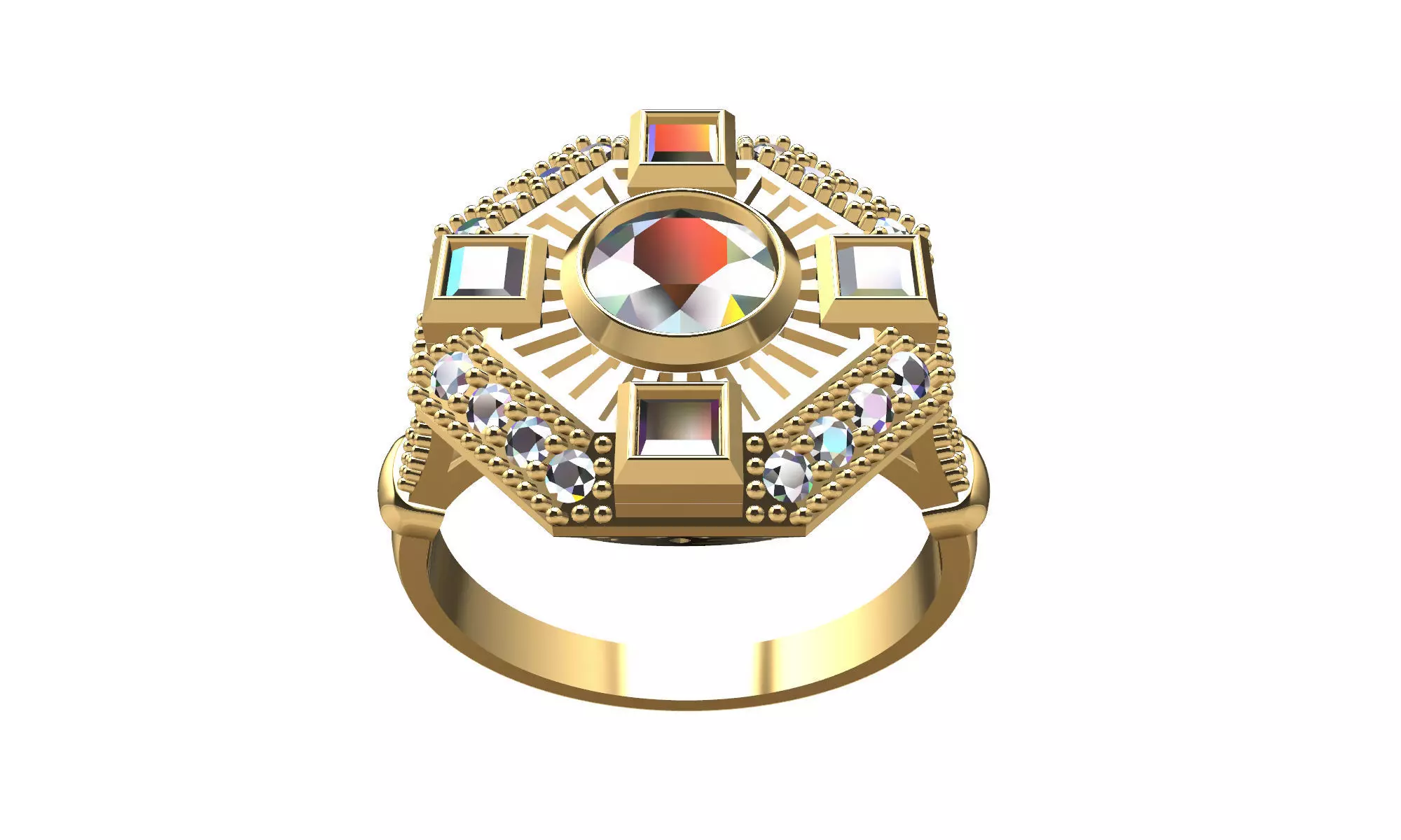 Elegant gold ring with an attractive appearance 3D print model
