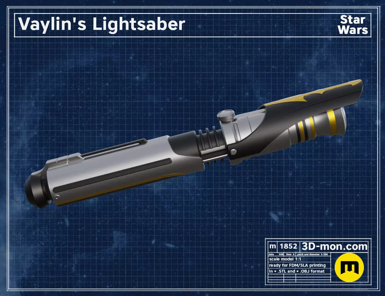 Vaylin lightsaber 3D print model_0