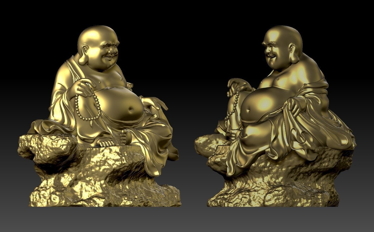 Maitreya Buddha statue 3D print model_9