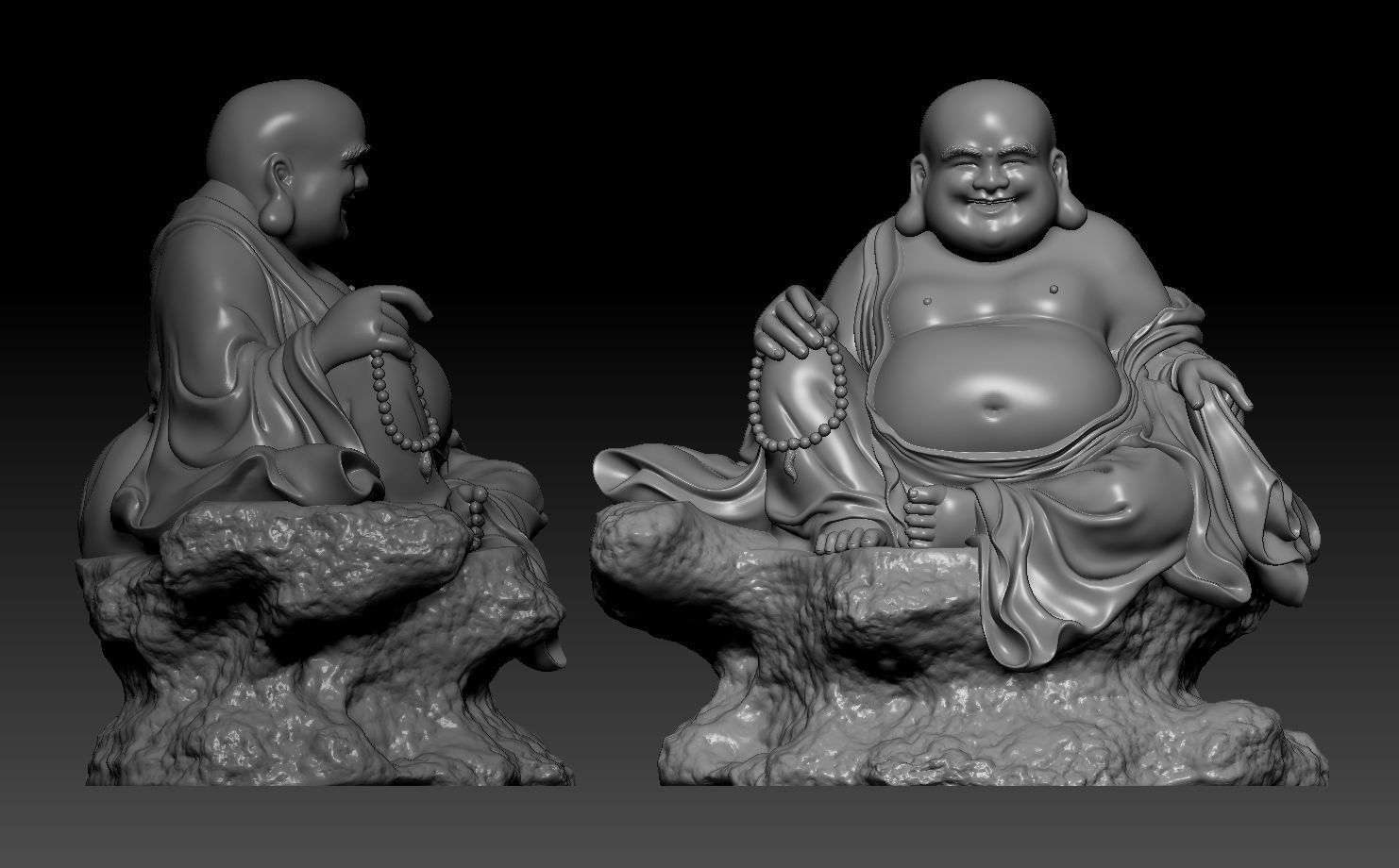 Maitreya Buddha statue 3D print model_2