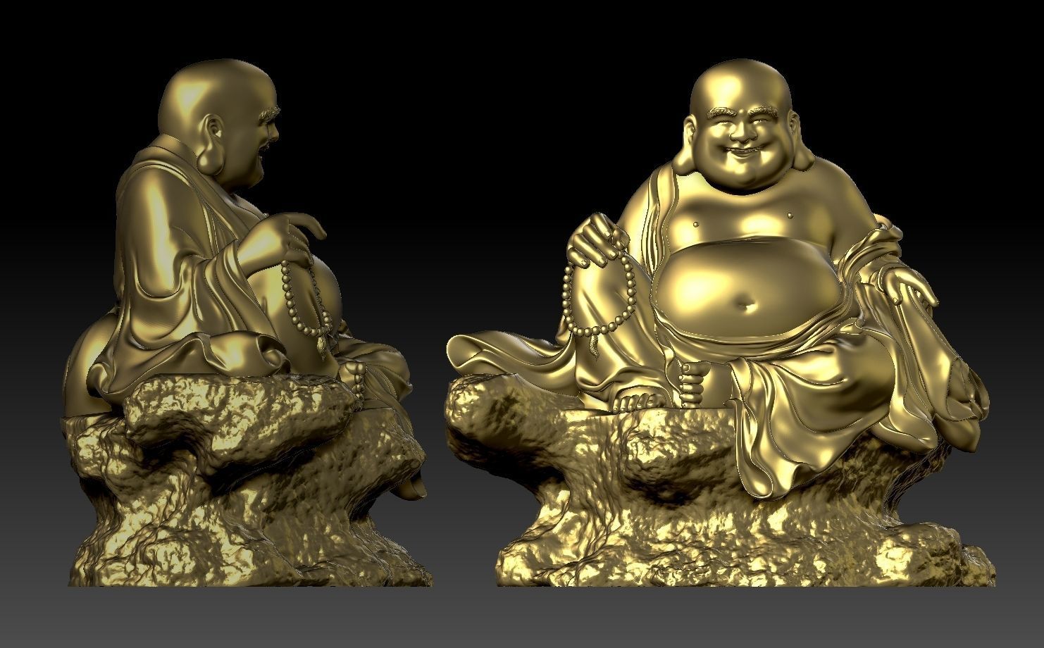 Maitreya Buddha statue 3D print model_5