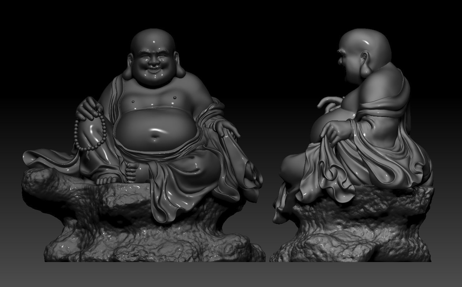 Maitreya Buddha statue 3D print model_4