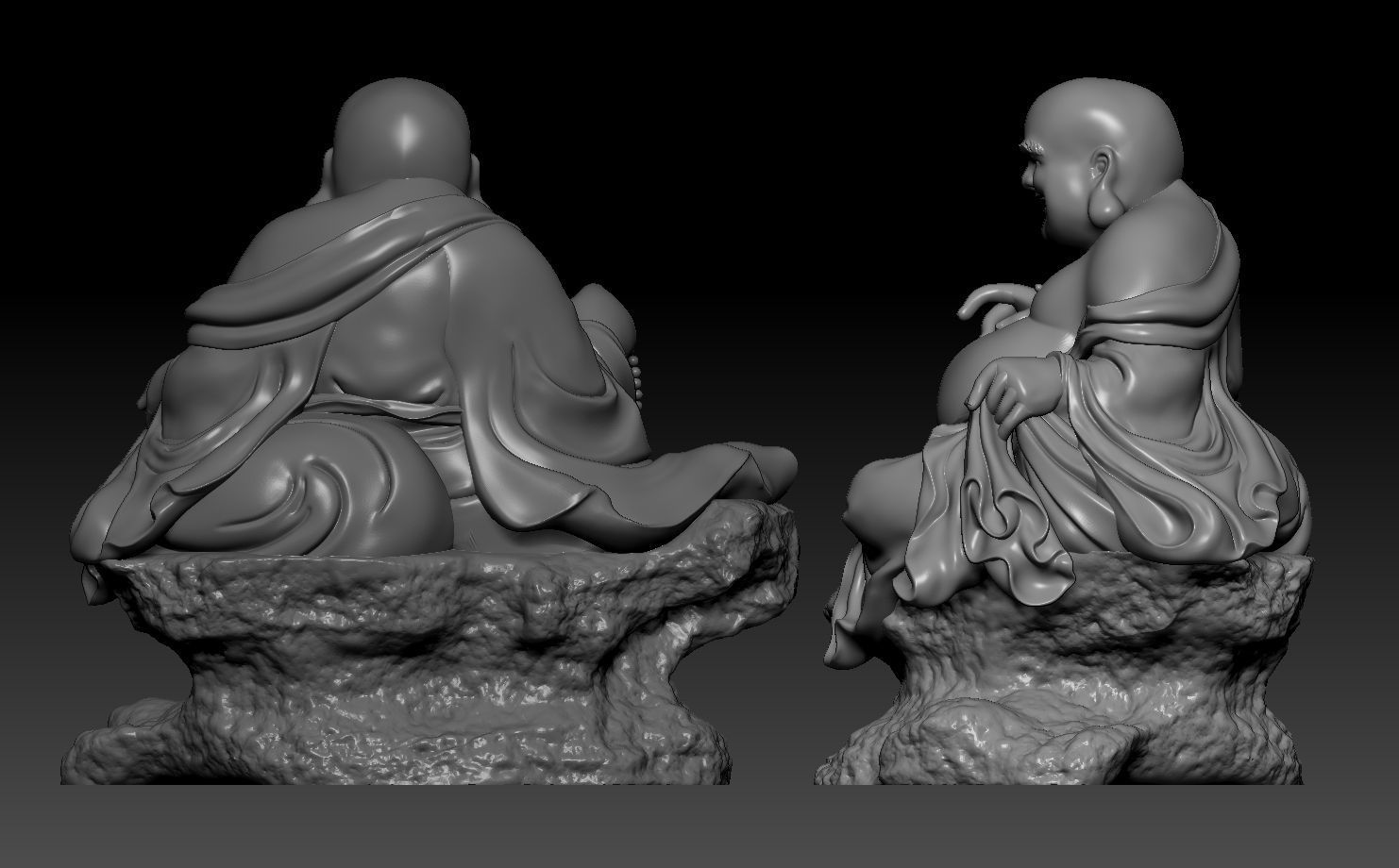 Maitreya Buddha statue 3D print model_3