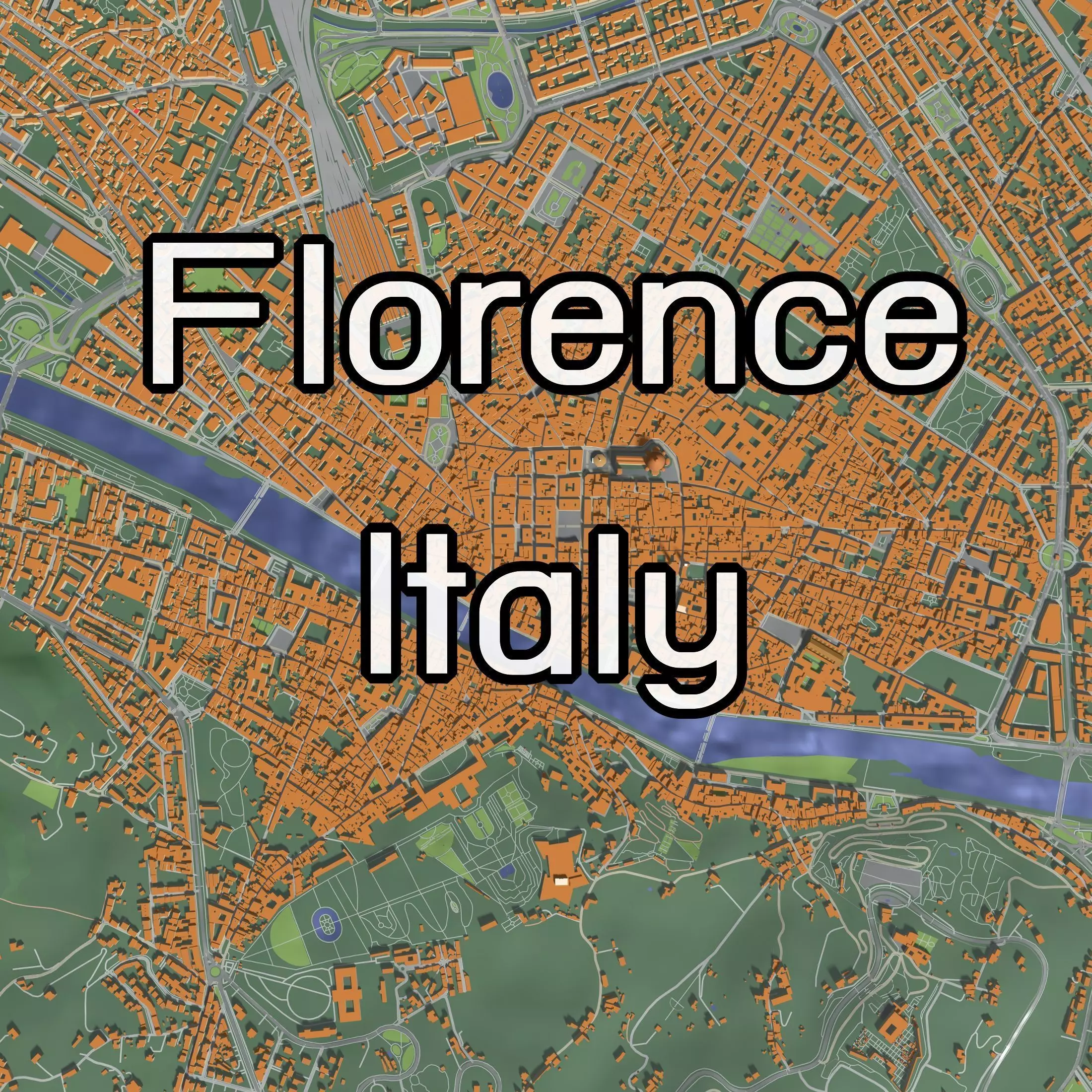 Florence Italy - city and urban 3D model