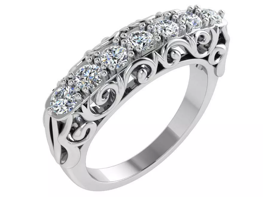 Round Diamond Engraving Ring 4455 3D print model