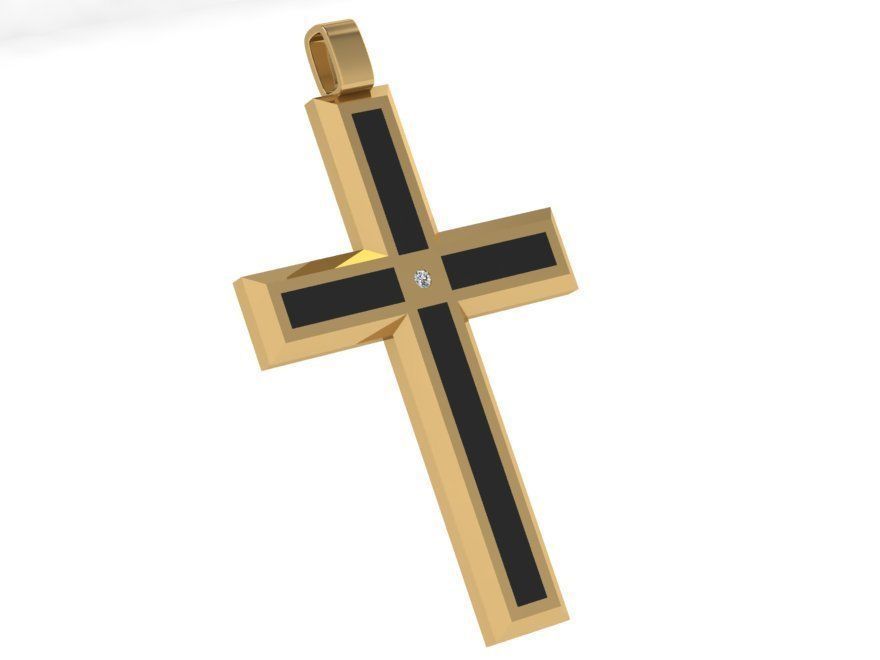 Cross Pendant 4458 3D print model_1