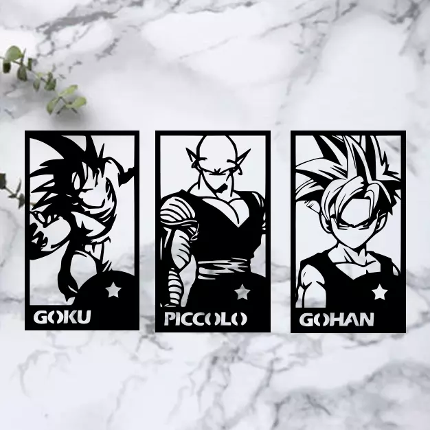 Dragonball Frame 2d Wall Art set 1 3D print model