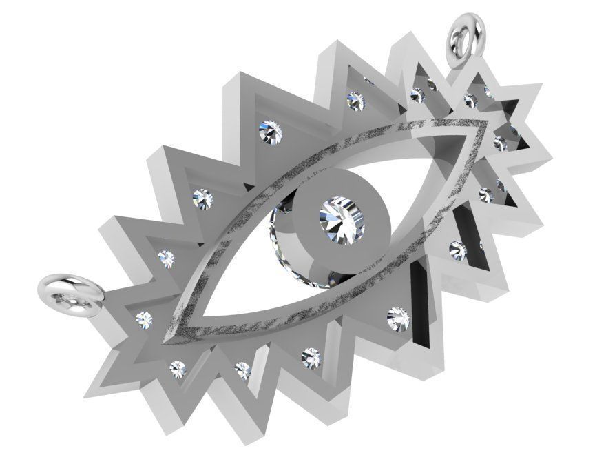 Eye Diamond Pendant 4461 3D print model_4
