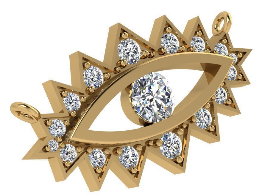 Eye Diamond Pendant 4461 3D print model_1