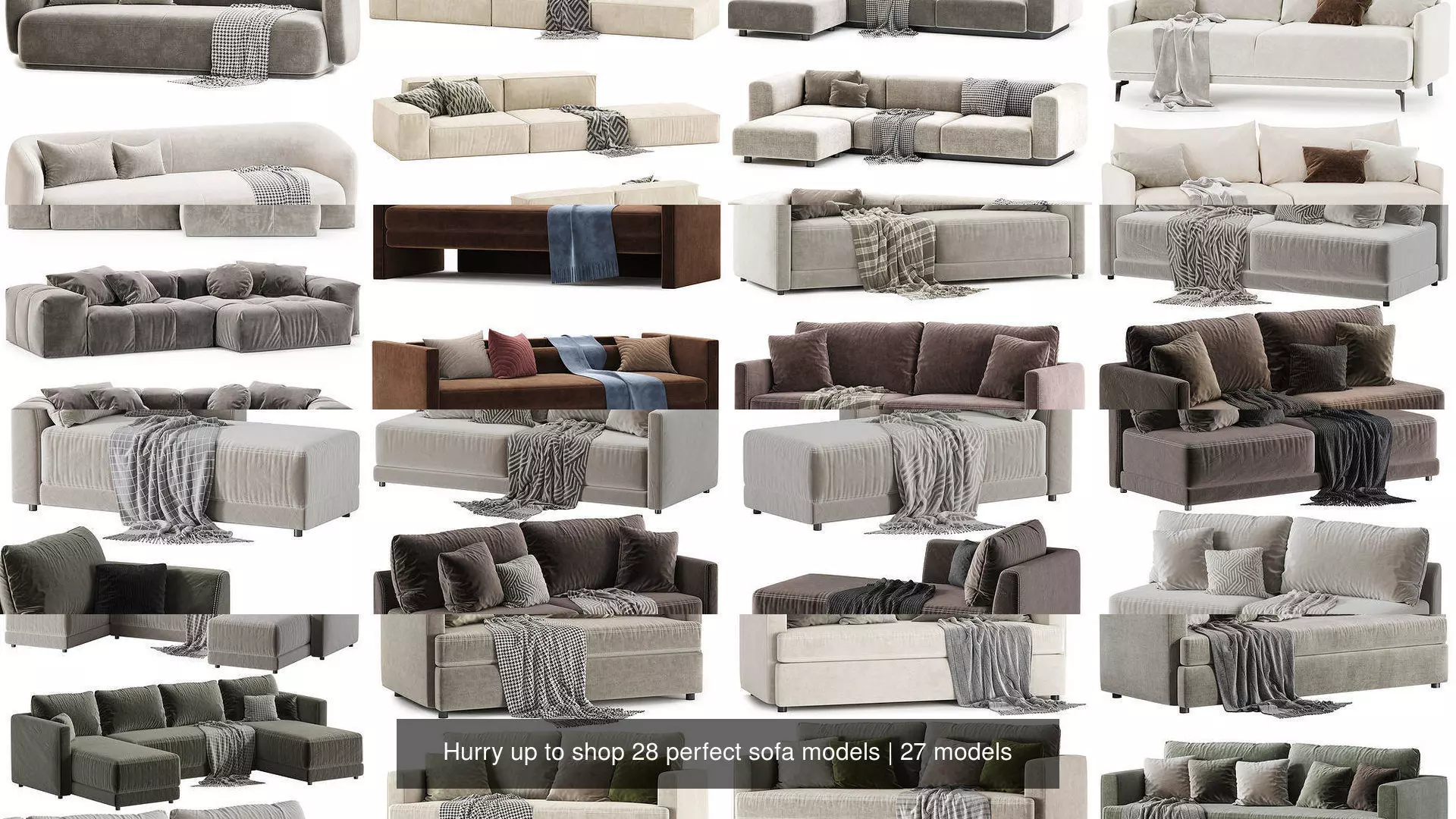 Hurry up to shop 28 perfect sofa models 3D Model Collection_1