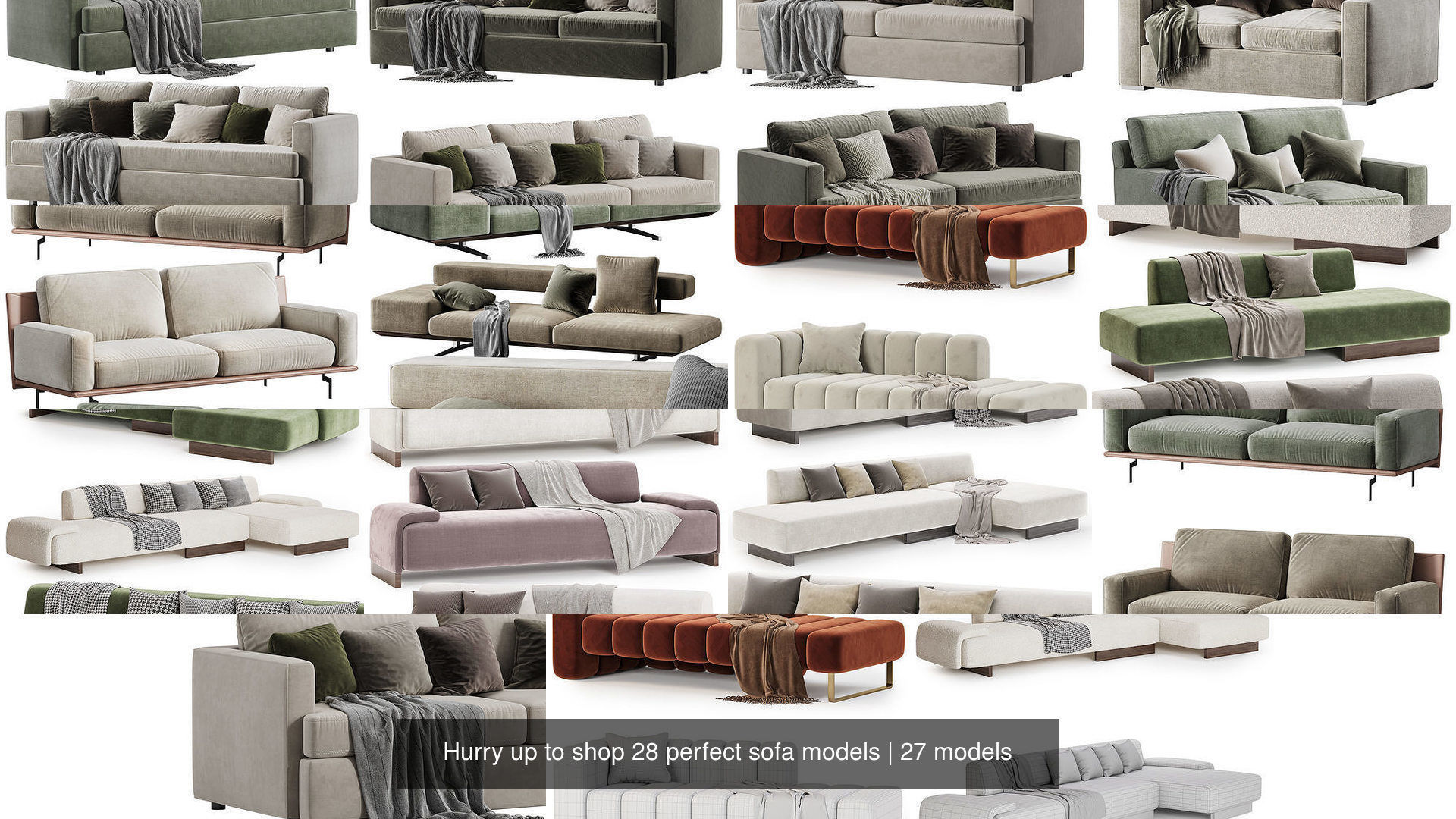 Hurry up to shop 28 perfect sofa models 3D Model Collection_3