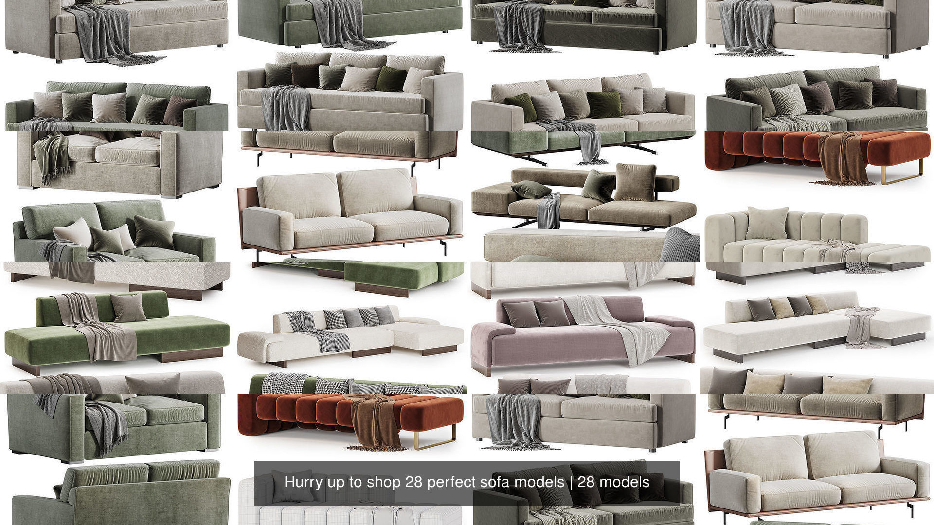 Hurry up to shop 28 perfect sofa models 3D Model Collection_2