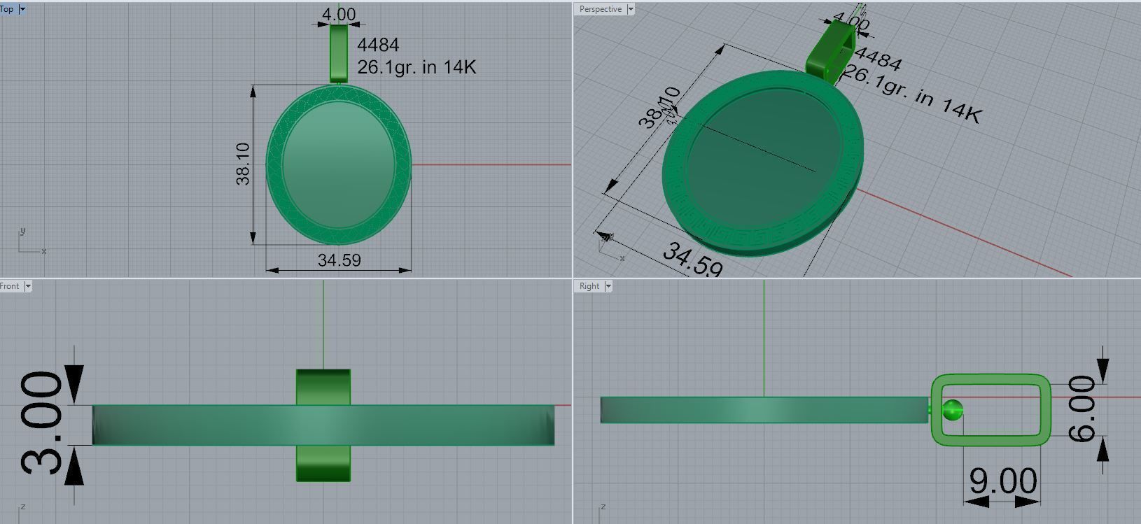 Circle Engraving Pendant 4484 3D print model_5