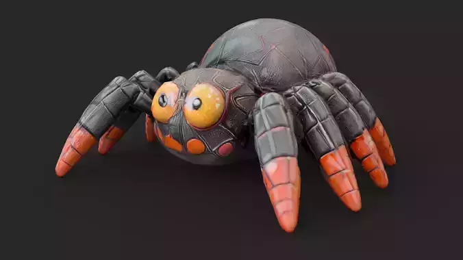 Tarantula Cartoon Low-poly 3D model