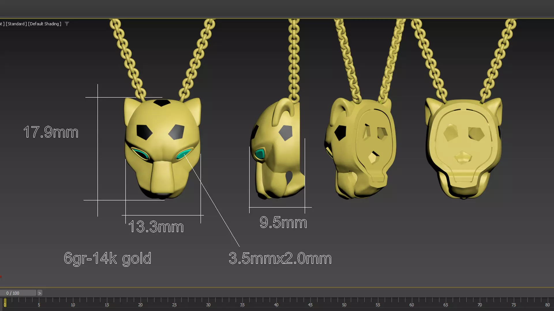 PENDANT PANTHER 3D print model_4