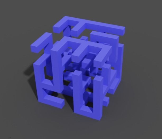 Tiny Maze Cube 3D model_3