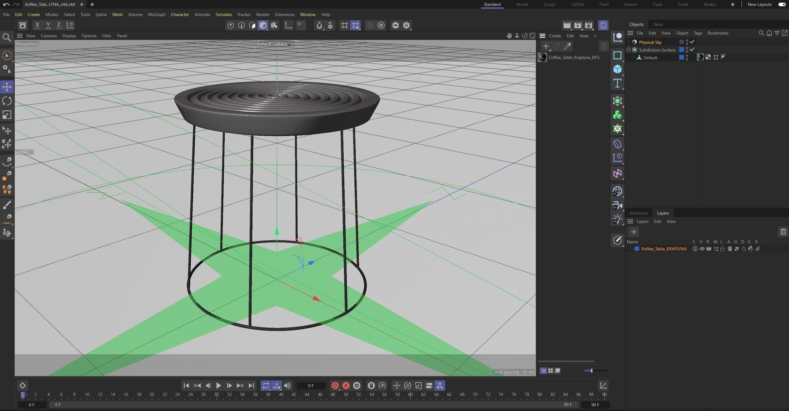 Coffee Table Kraplyna Low-poly 3D model_29
