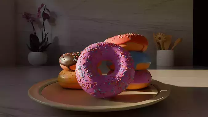 3D Donut Model High Quality