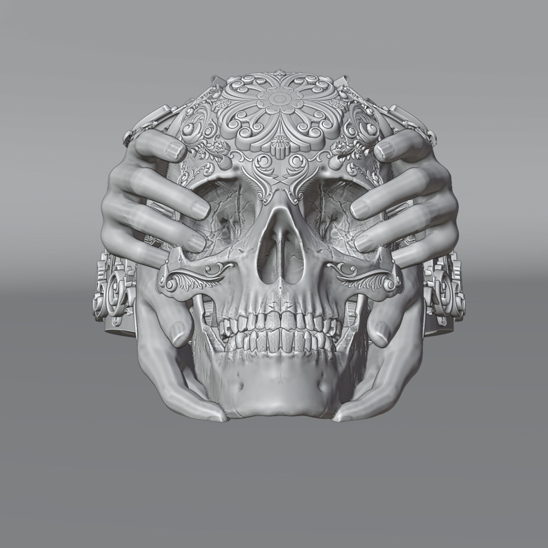 Skull Ring Special Design 3D print model_4