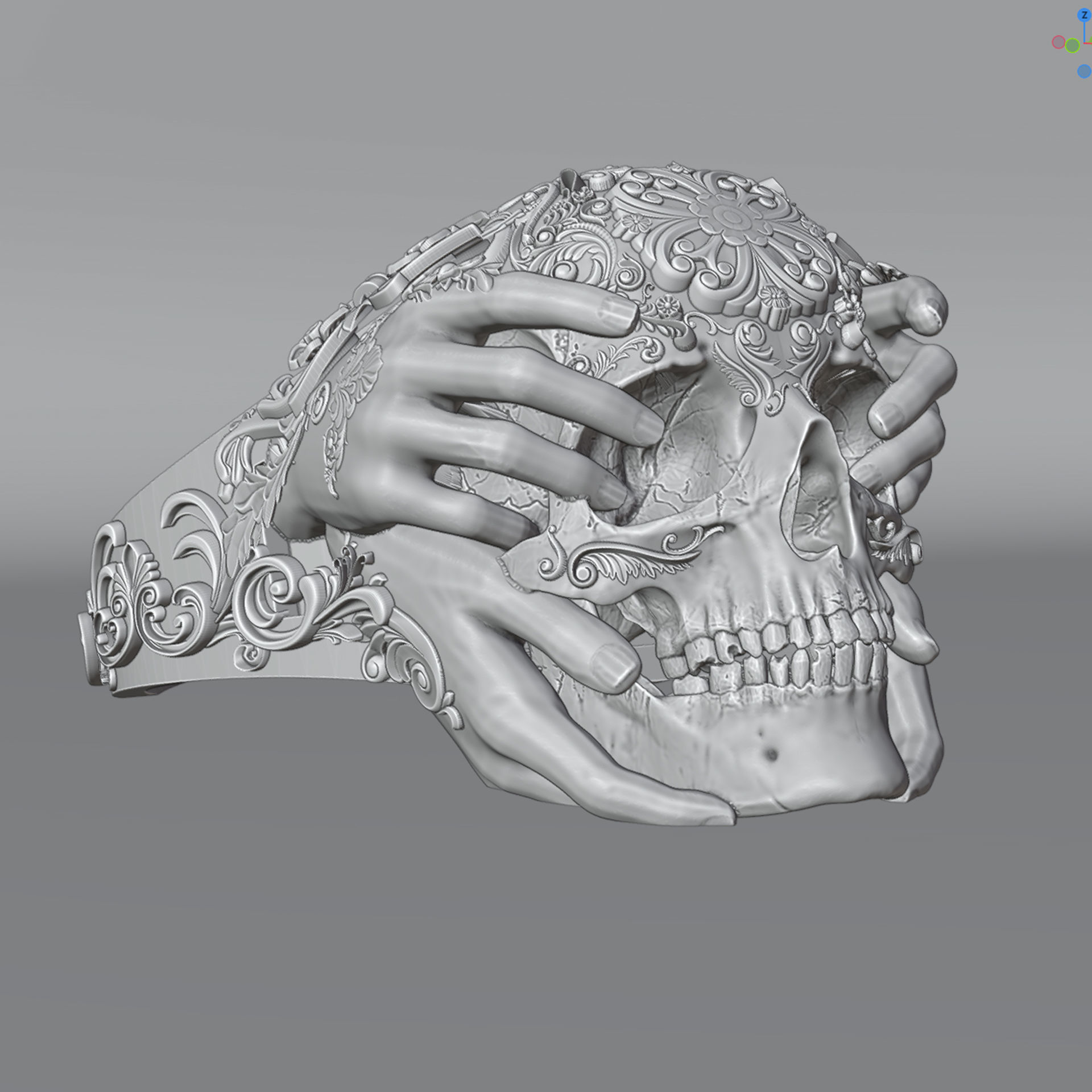 Skull Ring Special Design 3D print model_3
