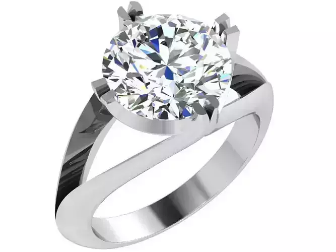 Round Diamond Solitaire Ring 4492