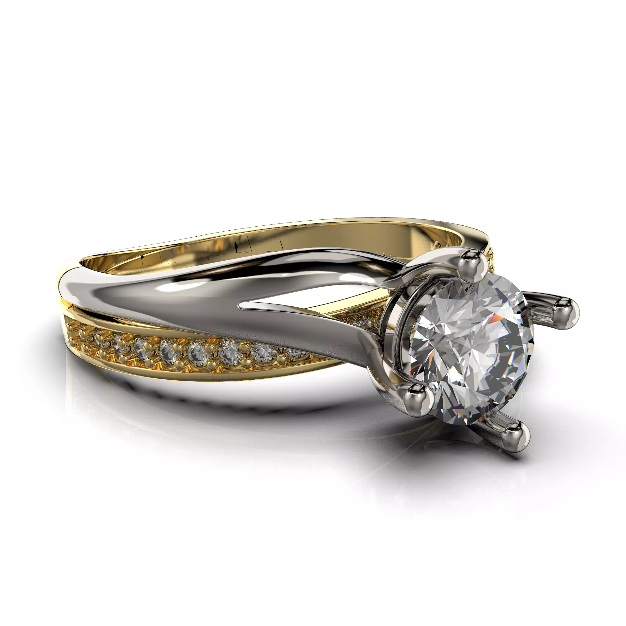 Printable jewelry engagement ring gem 5mm STL 3dm 3D print model