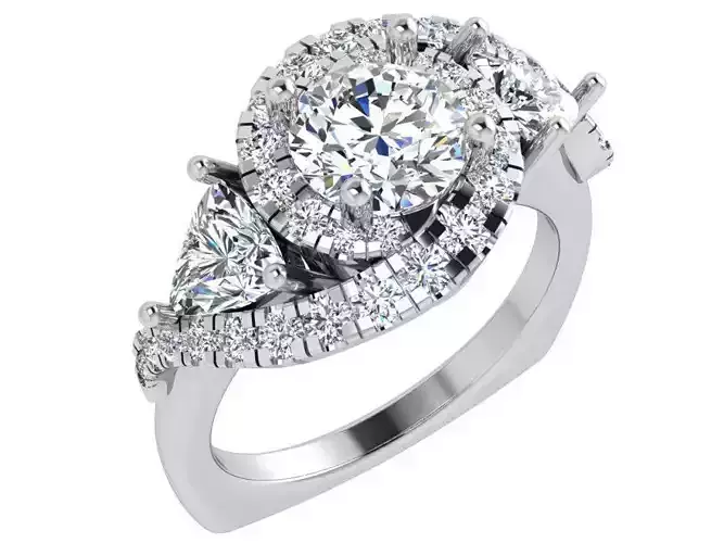 Round Diamond Euro Shank Ring 4495