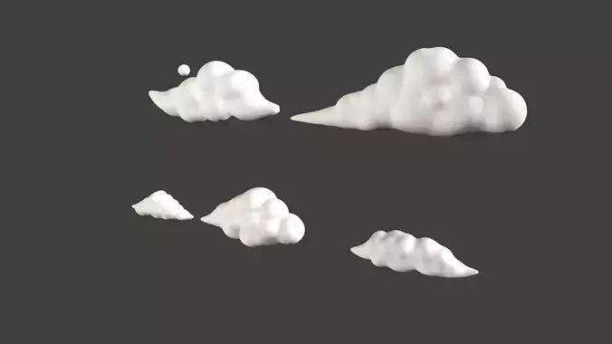 Clouds 3D model Low-poly 3D model