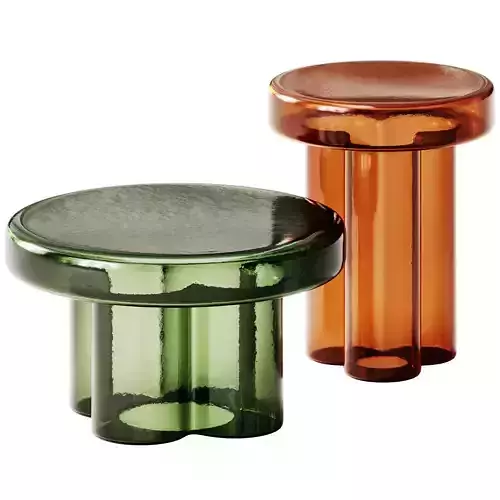 Ilaria Tempered Glass Round Coffee and Side Table