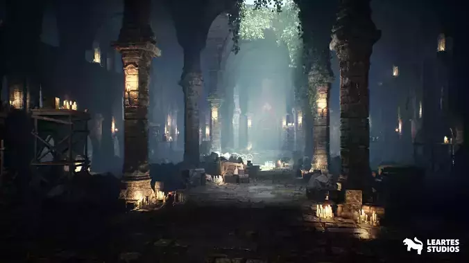 Mystic Dungeon Environment Low-poly 3D model